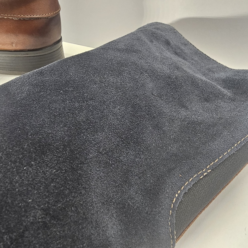 Remonte Knee High Leather/Blue Suede Boot- Plaid Inner Lining Size 36 EU/5.5 US - Picture 8 of 14